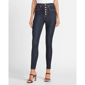 Express Super High Waist Five Button Jeans